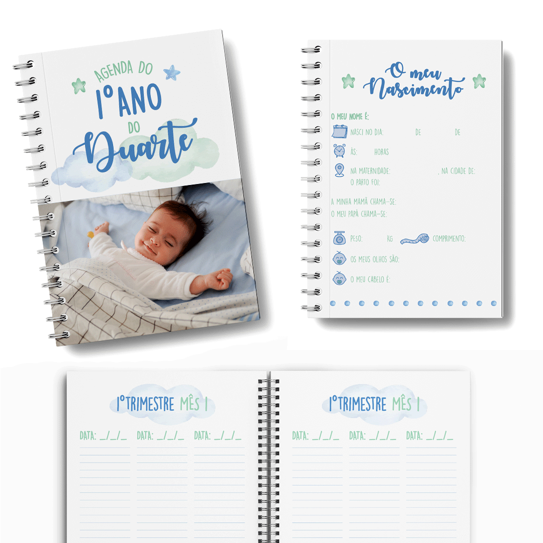 Agenda 1º Ano Bebé Menino – modelo 2 4 Agenda 1º Ano Bebé Menino – modelo 2 Agendas 4