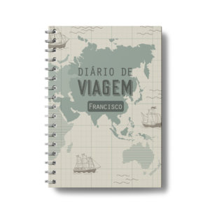 Diário de Viagens com argolas – modelo 1 Blocos de Notas
